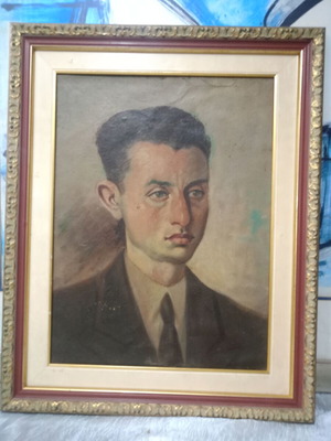 Portrait oil painting, unsigned, 40x50 cm with frame