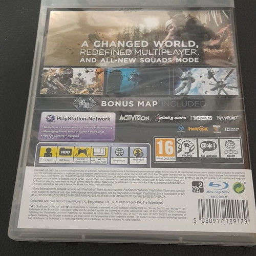Call of Duty Ghosts PS3 game used, action shooting