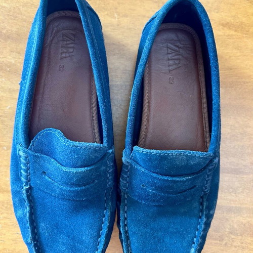 Suede kids moccasins Zara size 32 like new blue