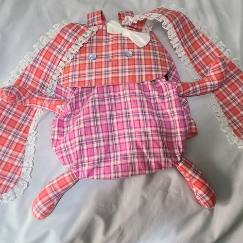 Cute Bunny Backpack like new, 32x27x14cm, cotton pink orange