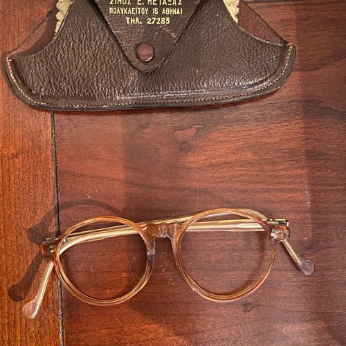 Vintage glasses from early 1950s used with leather case