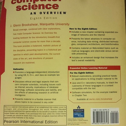 Brookshear Computer Science An Overview book