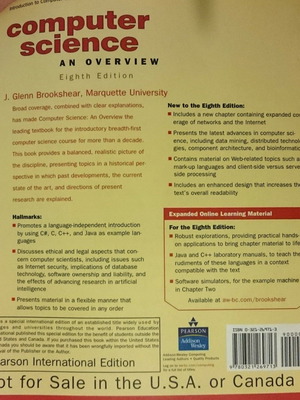 Brookshear Computer Science An Overview book