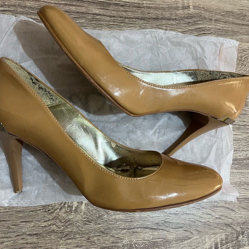 Stefania heels used, beige with silver detail, 8cm heel, size 40