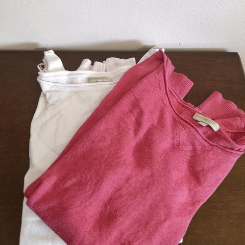 Stradivarius blouses used, size L, pink and white, long sleeve
