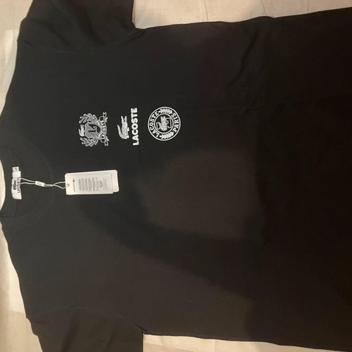 Lacoste T-Shirt Triple Logo Black size L new