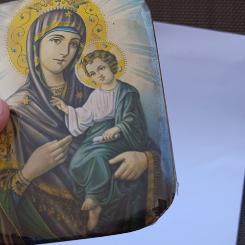 Vintage metal religious icon 12x8 cm