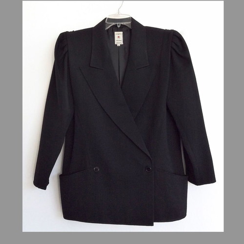 Emanuel Ungaro Women's Black Wool Blazer Jacket Size M like new