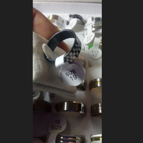 Unisex ring durable steel size 19 new