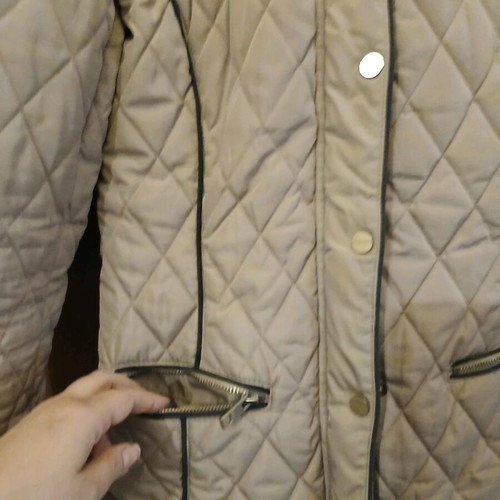 Beige autumn jacket like new with black details