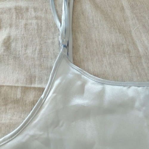 Luxury Baby Blue Satin Top XL XXL like new, adjustable straps
