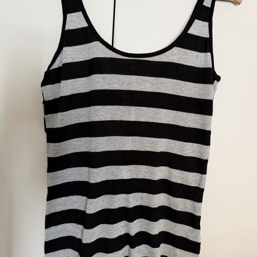 Bershka blouse with subtle shine in gray stripes, size M, like new