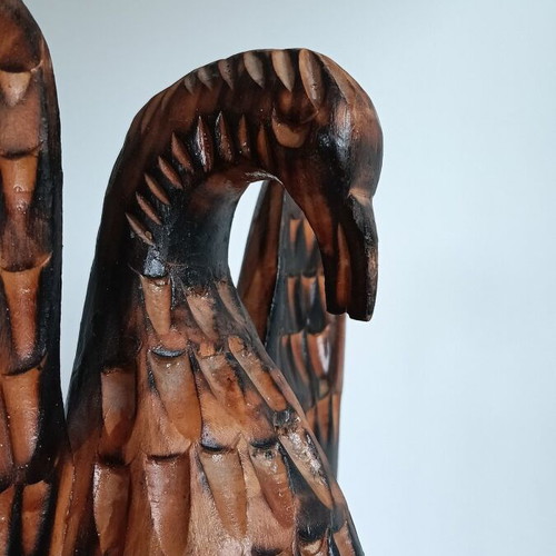 Eagle with spread wings like new, original wood carving from Tryavna