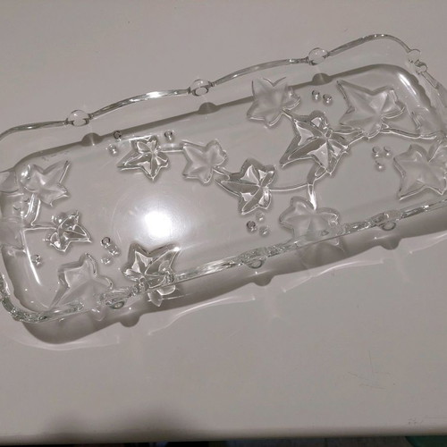 Rectangular crystal cake platter new 39x16 cm