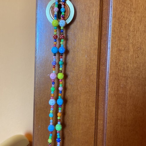 Decorative garland with beads handmade, 37 cm