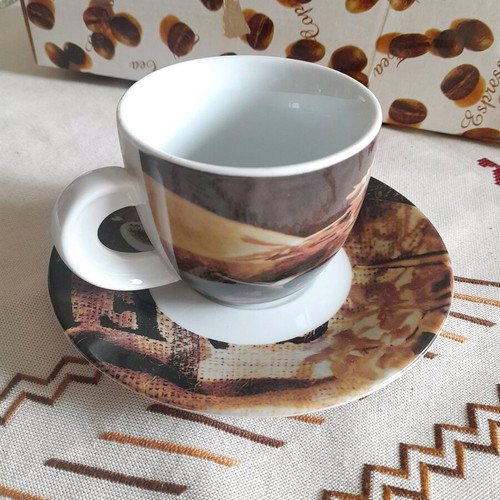 Harmony porcelain espresso cups set of 6 unused with saucers