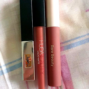 Rare Beauty,  Huda Beauty and Ysl lip set