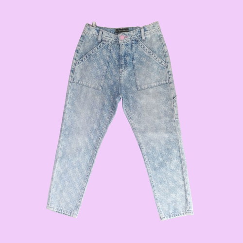 Guess girls' jeans like new with logo and street style design, age 12