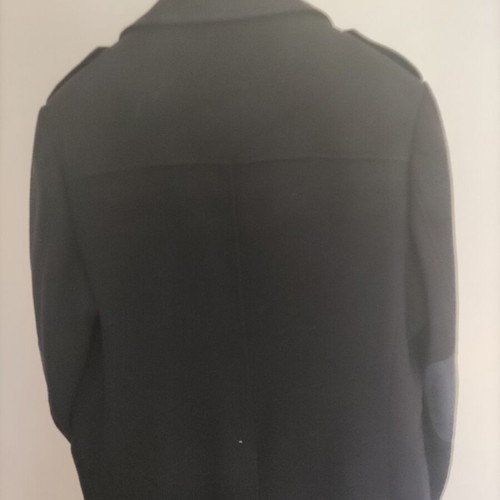 Montgomery men's coat 50% wool 50% trevira like new, leather sleeves