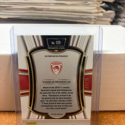 2025-26 Select Euroleague Vassilis Spanoulis Green Premier Level card new