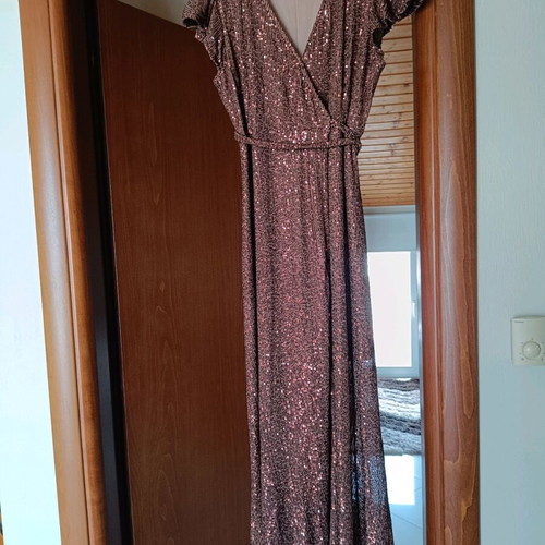 Dress for wedding or christening like new, size L, dark brown rose gold