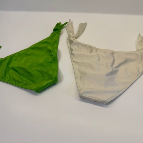 Med bikini slip used, green with white gift