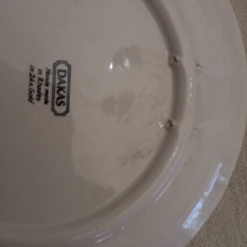 Decorative Plate Handpainted Roditiko With Gold Details Like New