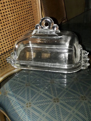 Vintage butter dish thick glass like new