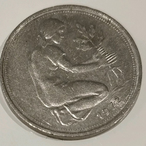 Half Mark Coin Germany 1972 like new