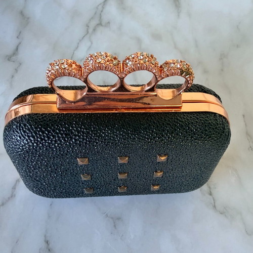 Women's black handheld bag like new, size 16x12 cm