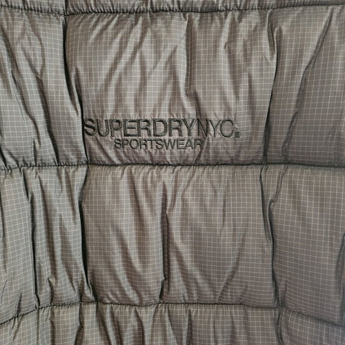 Superdry longline puffer like new, gray, size M