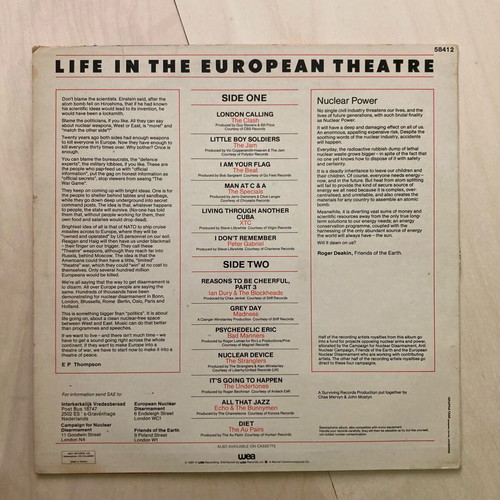 Life In The European Theatre vinyl record LP used, rock