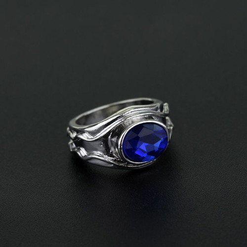 Lord of the Rings ring with blue crystal, like new