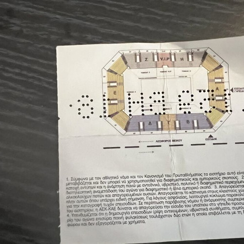 AEK Olympiakos Basketball playoffs ticket used