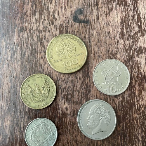 Drachma coins used, all together, in good condition