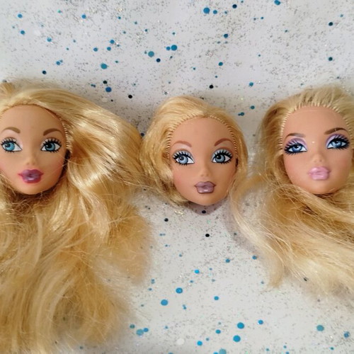 My Scene Kennedy heads lot of 3 used with flaws