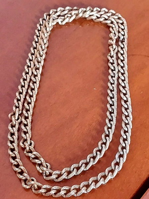 Cuban Link Necklace like new, layered gold and silver chain