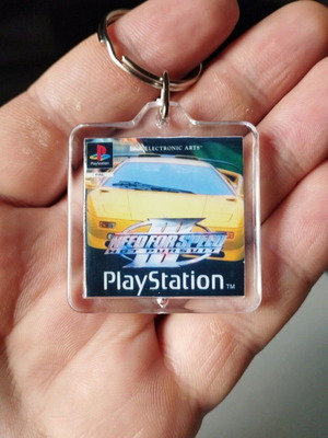 Need for Speed 3 Hot Pursuit PS1 keychain new acrylic