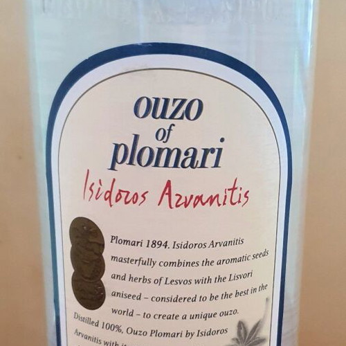 Ouzo of Plomari Isidoros Arvanitis 700ml with metal case new