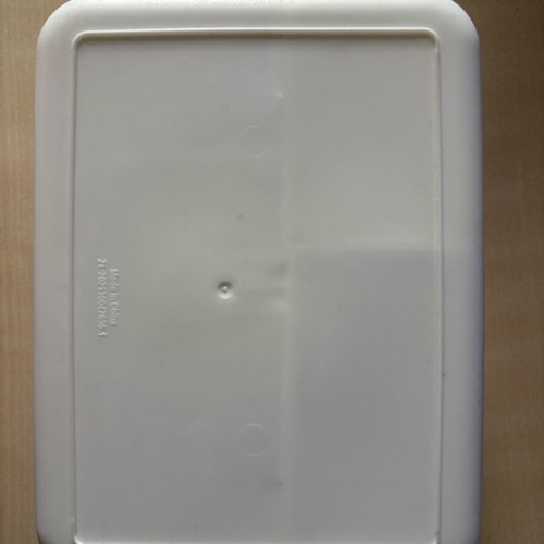 Gray office tissue box like new with lid and divider