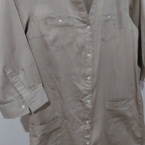 Beige shirts used, 100% cotton, wearable as dress
