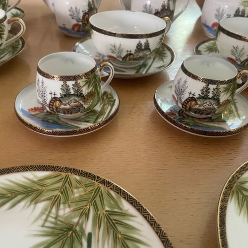 Vintage Hayasi Japanese Fine China Geisha Girl Bone China Kutani tea set like new