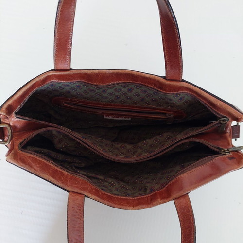 El Campero vintage leather shoulder bag brown like new