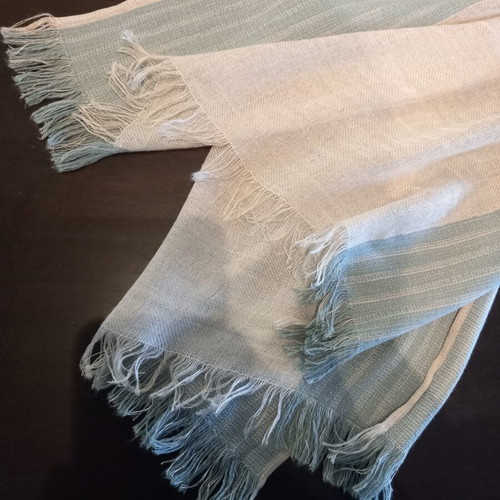 Max Mara cotton pashmina scarf new, beige and turquoise