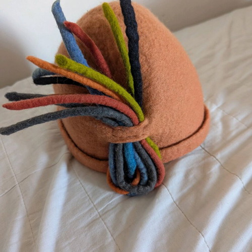 Wool handmade hat like new, multicolored