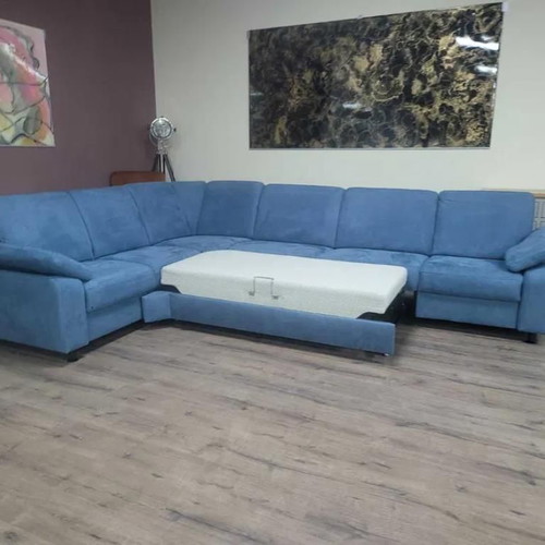 Blue fabric corner sofa with sleep function MM-ZE1059 new