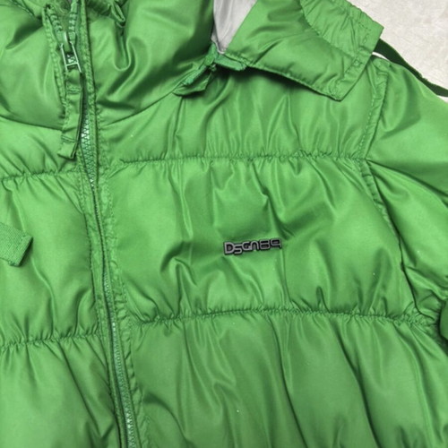 Biston short padded jacket with detachable fur like new, green