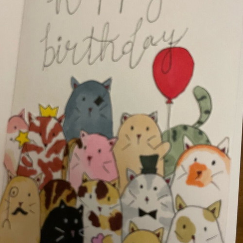 Birthday greeting card hand-painted, new