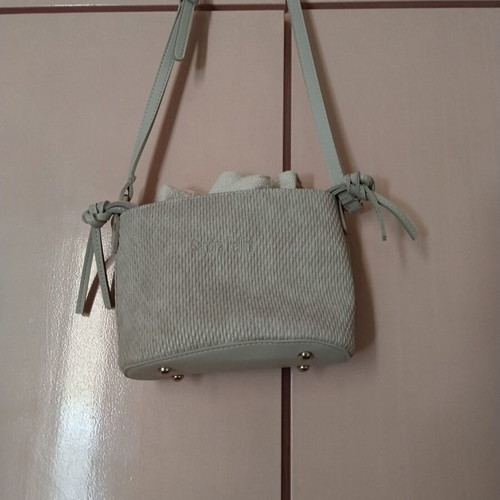 Sandra Fellini crossbody bag like new, beige, wicker design