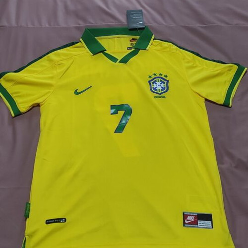 Brazil National Team Retro Jersey 7 Giovanni Copa America 1997